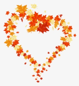Leaves Heart Border Png - Fall Leaves Heart Transparent, Png Download, Free Download