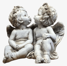 Pair Of Cherub Angels Clip Arts - Twin Angel Baby Statue, HD Png Download, Free Download