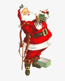 Old Clip Art Of Santa Claus - Vintage Christmas Clipart Png, Transparent Png, Free Download