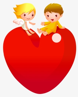 Red Heart With Angels Png Lady A - New Whatsapp Dp Hd, Transparent Png, Free Download