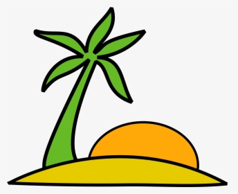 Island Palm And The Sun Clip Arts - Island Clip Art, HD Png Download, Free Download