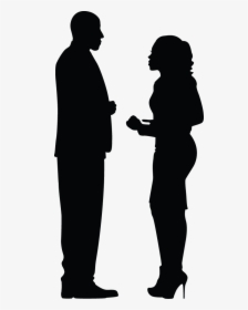 People Silhouettes Standing Png -business Meeting Silhouette - Silhouette Two People Talking, Transparent Png, Free Download