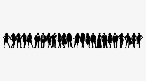 People, Group, Crowd, Line, Silhouette, Black, Standing - Population People Png, Transparent Png, Free Download