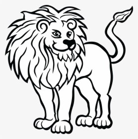 Free Clipart Of A Lion - Lion Black And White Clipart, HD Png Download, Free Download