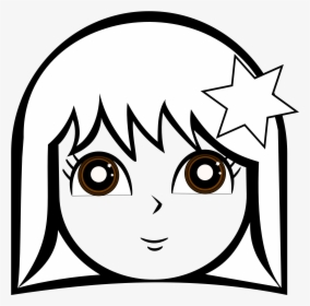 Girls Face Coloring Pages - Cute Girl Face Clipart Black And White, HD Png Download, Free Download