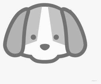 Dog Animal Free Black White Clipart Images Clipartblack - Cute Dog Face Cartoon, HD Png Download, Free Download