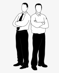 Black White Silhouette Two Men - Man Clipart Black And White Png, Transparent Png, Free Download