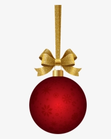 Clipart Ball Red Red Christmas Hanging Ornament - Hanging Red Christmas Ornaments, HD Png Download, Free Download