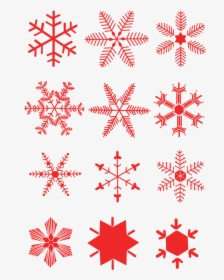 12 Red Snowflakes Set For Free Download And- - Snowflake Background Transparent Red, HD Png Download, Free Download