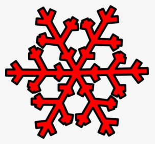 Red Snowflake Clip Art At Clker - Red Snowflake Clipart, HD Png Download, Free Download