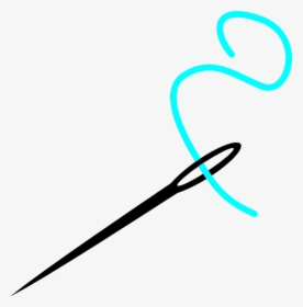 Aqua Thread With Needle Clip Art - Needle Clipart, HD Png Download, Free Download