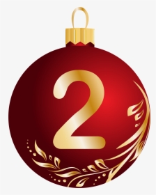 Christmas Ball Number Two Transparent Png Clip Art - Christmas Balls Number, Png Download, Free Download