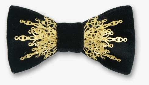 Black And Gold Velvet Bow Tie, HD Png Download, Free Download