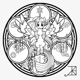 Clip Art Royalty Free Library Amethyst Drawing Black - My Little Pony Mandala, HD Png Download, Free Download