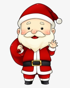Transparent Santa Clip Art - Cute Santa Claus Cartoon, HD Png Download, Free Download