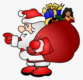 Cartoon Santa Claus Clipart Free Clip Art Stocks - Pere Noel Avec Hotte, HD Png Download, Free Download