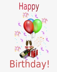 Happy Birthday Balloons Champagne, HD Png Download, Free Download