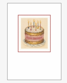 Vintage Birthday Cake Card Set - Birthday Cake, HD Png Download, Free Download