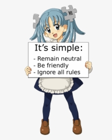 Wikipe-tan Trifecta Sign Friendly - Anime Girl Holding Sign Transparent, HD Png Download, Free Download