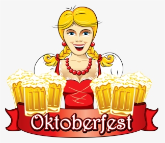 Oktoberfest Girl With Beers Png Clipart Image - Oktoberfest Png, Transparent Png, Free Download