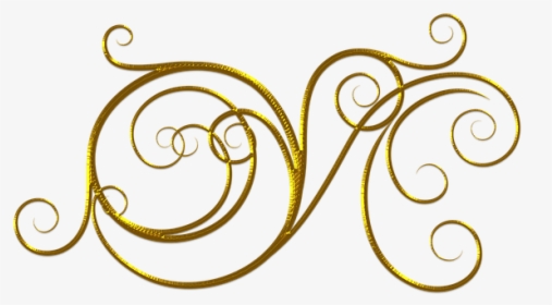 Gold Flourish Png - Portable Network Graphics, Transparent Png, Free Download
