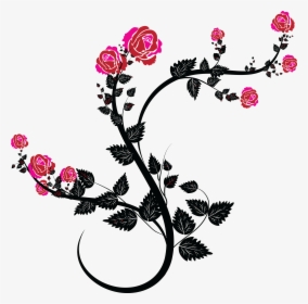 Black And Pink Roses Clipart, HD Png Download, Free Download