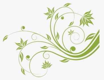 Flourish - Flower Green Flourishes Png, Transparent Png, Free Download