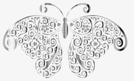 This Free Icons Png Design Of Chrome Floral Flourish - Transparent Background Red Butterfly Transparent, Png Download, Free Download