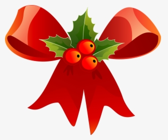 Christmas, Ribbon, Red, Holly, Green, Decoration, Berry - Clip Art Holly, HD Png Download, Free Download