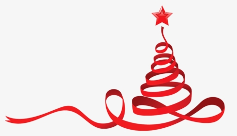 Christmas Tree Ribbon Clip Art - Red Christmas Tree Vector, HD Png Download, Free Download