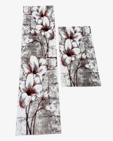 Grey Red Tulips Floral Area Rug - Lily, HD Png Download, Free Download