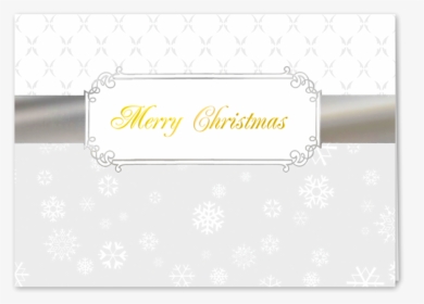 Picture Of Silver Christmas Ribbon Greeting Card - Ivory, HD Png Download, Free Download