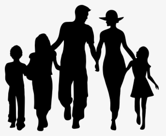 Silhouette Family Clip Art - Silhouette Family Of 5, HD Png Download, Free Download