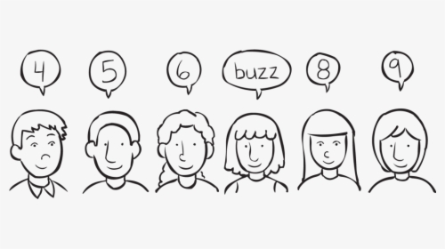 Group Of People Taking Turns To Count Number, As Heard - Line Art, HD Png Download, Free Download