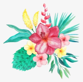 Watercolor Tropical Flower Png, Transparent Png, Free Download