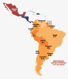 Latin America Map Png - Gdp Latin America 2018, Transparent Png, Free Download
