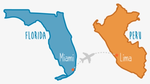 Map Miami Florida To Lima Peru, HD Png Download, Free Download