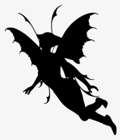 Creature, Faery, Fairy, Female, Fictional, Girl - Fairy Flying Silhouette Png, Transparent Png, Free Download