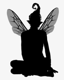 Butterfly,art,silhouette - Silhouettes Angel Sitting Png, Transparent Png, Free Download