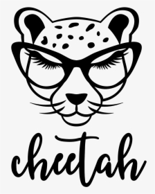 #cheetah #cheetahs #bigcats #bigcat #outline #outlines - Cheetah Face Clipart Black And White, HD Png Download, Free Download