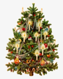 Christmas Tree Vintage Clipart, HD Png Download, Free Download
