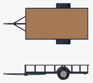 Orthogonal View Of The Utility Trailer From Plans - Single Axle Trailer 3500, HD Png Download, Free Download