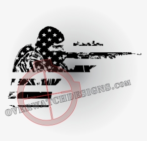 Shooter Stars And Stripes Sticker - Gallery Rifle Shooting, HD Png Download, Free Download