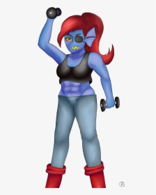 Undyne Weight Lifting By Americafangirl, HD Png Download, Free Download