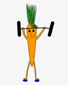 Weightlifting Carrot Clip Arts - Cartoon, HD Png Download, Free Download