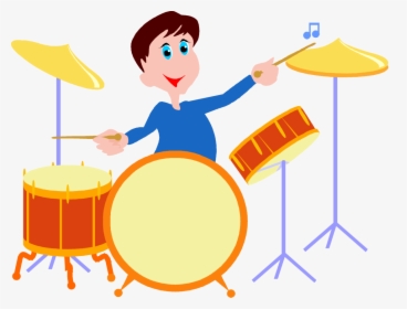 Free Cartoon Man Playing - Cartoon Drums Png, Transparent Png, Free Download