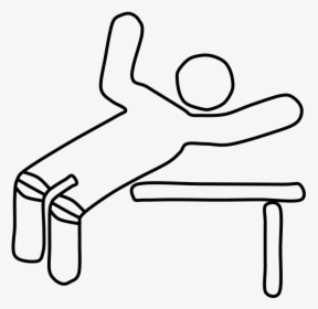 High Jumper, Black And White - Line Art, HD Png Download, Free Download