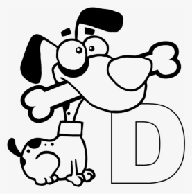 Free Letter D Coloring Worksheet Pdf - Dog Sitting With Bone, HD Png Download, Free Download
