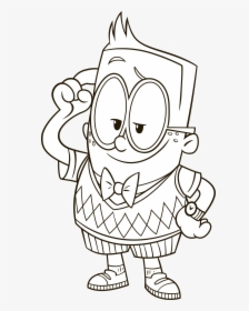 Captain Underpants Black And White Drawings, HD Png Download, Free Download