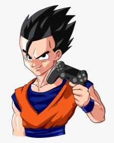 Ultimate Gohan Holding Ps Controller By Blastycone - Fortnite Character Holding Controller Png, Transparent Png, Free Download
